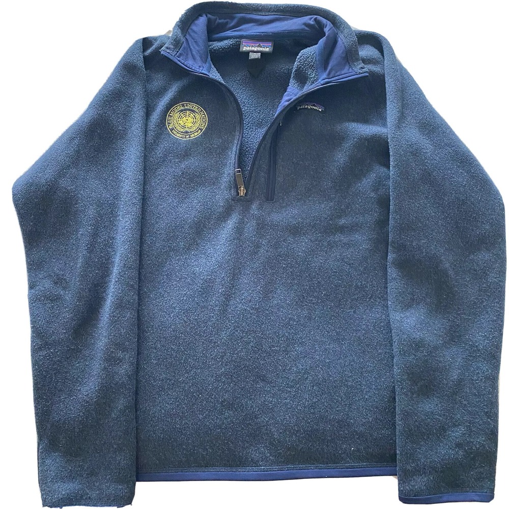 Patagonia Better Sweater Mens Medium Navy Quarter Zip Michigan Fleece 25522